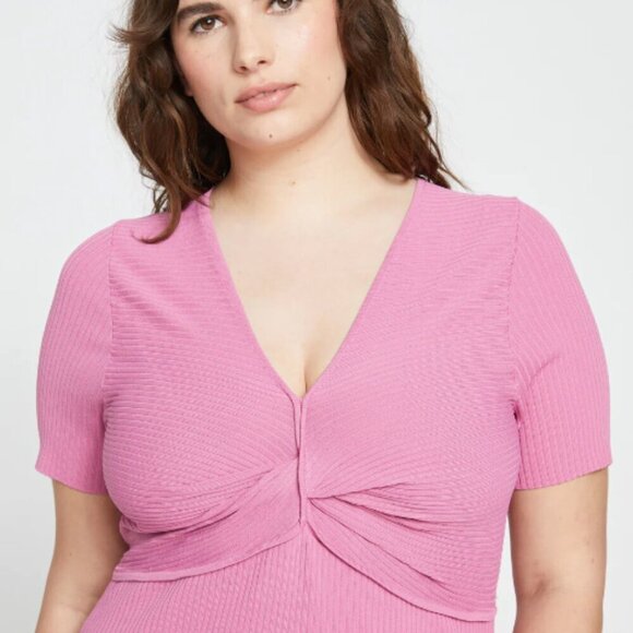 NWT Universal Standard Twist Knit Ribbed Dress Anemone Pink - Picture 4 of 11